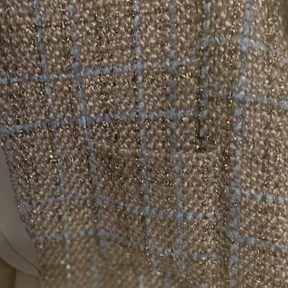 Navy Tweed Jacket with Sheer Ruffle Trim - Picture 2 of 5